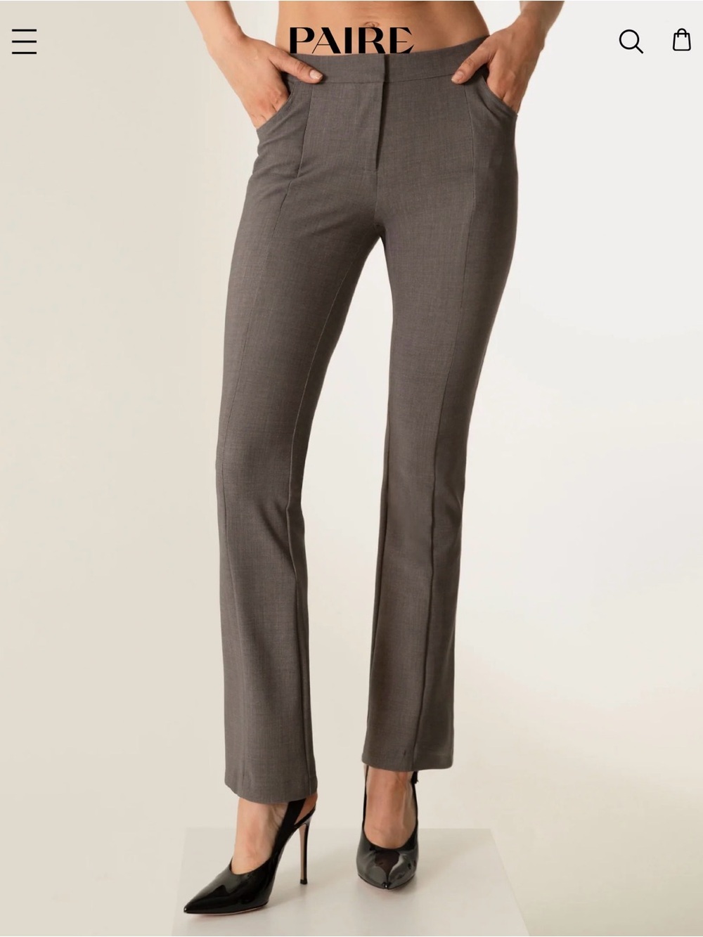 NWT Paire Los Angeles Jackie Slim Bootcut Pants in Gray